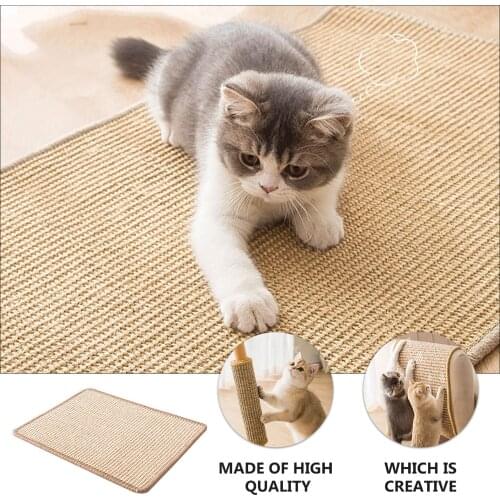 Natural Sisal Cat Scratching Mat Sisal Cat Scratching Scratch Pad Cat Grinding Claws Protecting Furniture Scratching Mat Pet Toy