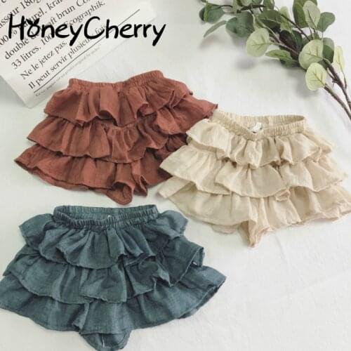 New Skirt Shorts Korean Pure Color Thin Cotton Short Pants Girls Toddler Girl Shorts Girls Summer Shorts