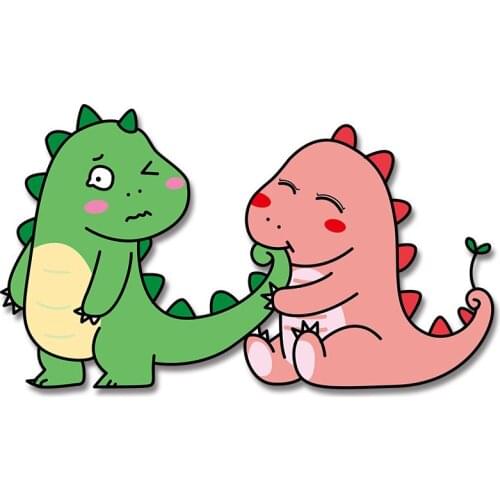 Couple Dinosaur Patches for Kids Clothing Jacket DIY Appliques Patches for clothing Heat-sensitive patches