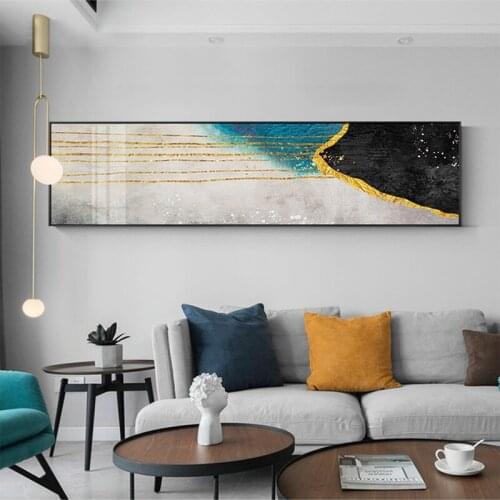 Rolling mountains and the dashed float Golden leaves from Modern Wall Art Picture Canvas for porch Living room painting Decor