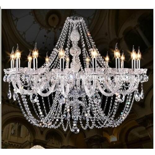 Modern European Clear K9 Crystal Chandelier Lustre Chandelier Lustres De Cristal Chandelier Lighting E14 LED AC 100% Guaranteed