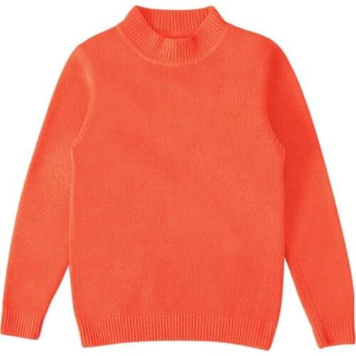 1-8T Baby Girl boy Underwear Sweater Winter Simple All-match Solid Color Long Sleeve Middle-neck Underwear Sweater