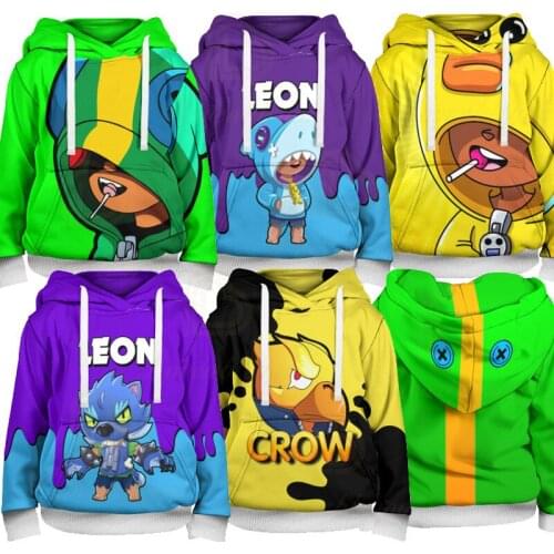 Boys Girls 3D PRIMO MORTIS Thin Hoodie Stars Crow Spike Leon Shelly Hoodie Kids Game Anime Thin Hoodie Birthday Gift