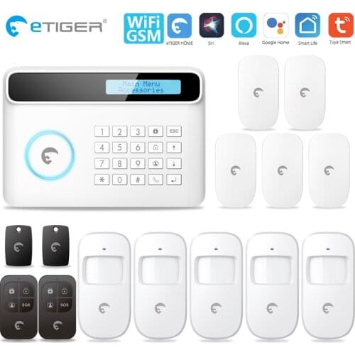 Etiger S4 Plus Tuya Smart WiFi/GSM Security Motion Detector Home Smart SMS Alarm System Home Alarm