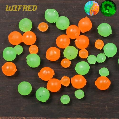 Wifreo 40PCS/Bag 4mm 6mm 8mm Realistic Salmon Egg Roe Elastic Fly Tying Egg Fly Glo Bug Orange Red Chatreuse