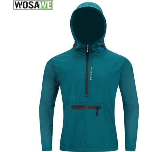 WOSAWE Mens Waterproof Cycling Jackets Windbreaker Men Jersey Running Windbreakers Light-reflecting jacket cortavientos