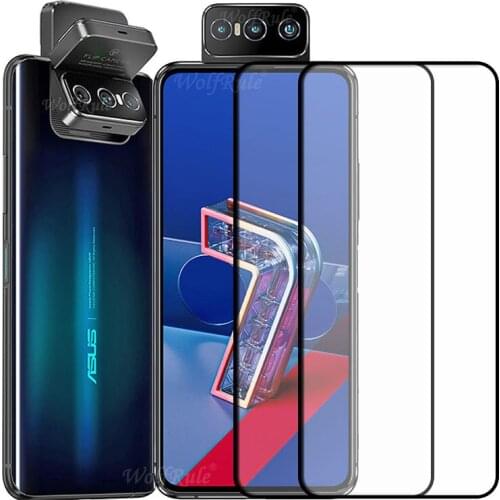 2PCS Full Glue Cover Glass For Asus Zenfone 7 ZS670KS Tempered Glass HD Phone Flim Screen Protector For Asus Zenfone 7 ZS670KS