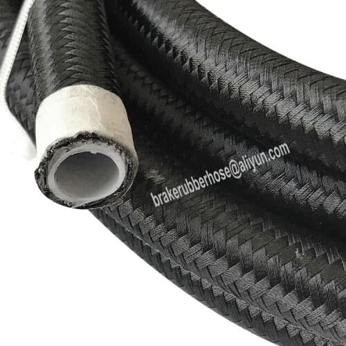 10An Black Nylon Braided PTFE Lined Stainless Steel Reinforcement Hose For Fuel Oil E85 1M