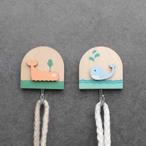 2/3Pcs/1 Set Creative Simple Wooden Hooks Free Punching Bear Cartoon Wall Hook Bathroom Kitchen Supplies Storage Sticky Hooks