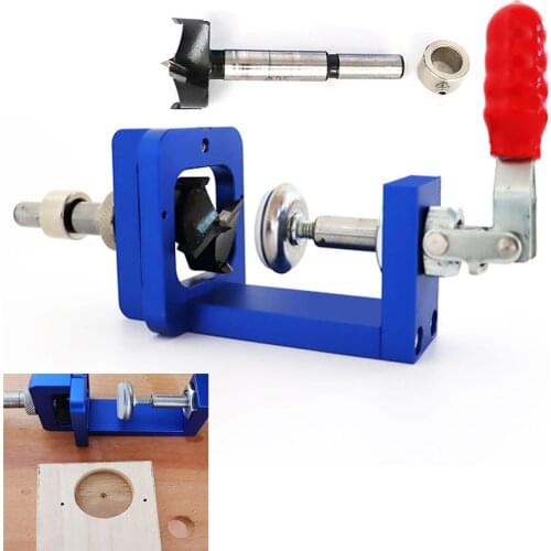 35mm Woodworking Hinge Hole Opener Tool Hinge Boring Jig Hole Drilling Guide Locator Aluminum alloy For Closet Door Cabinets