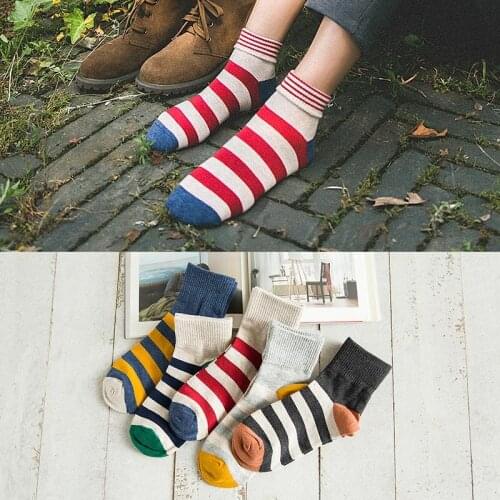 Fashion Casual Color Stripes Women Cotton Crew Socks For Harajuku Designer Funny Cute Girls Gifts 5 Pairs Lot Spring Winter Sox