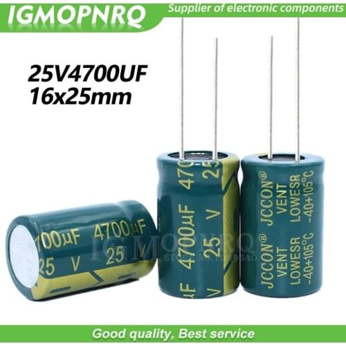 5PCS 25V4700UF 16*25mm igmopnrq Aluminum electrolytic capacitor high frequent low impedance 16x25mm