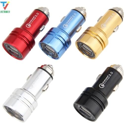 3.1A Dual USB Car Charger Universal Mobile Phone Aluminum Car-Charger for Xiaomi Samsung IPhone 11 Pro Max Chargers 500pcs/lot