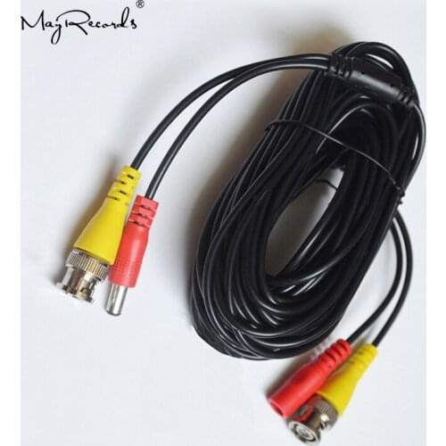 Free Shipping BNC Video Power Siamese Cable 65ft 20m for Analog AHD CVI CCTV Surveillance Camera DVR Kit