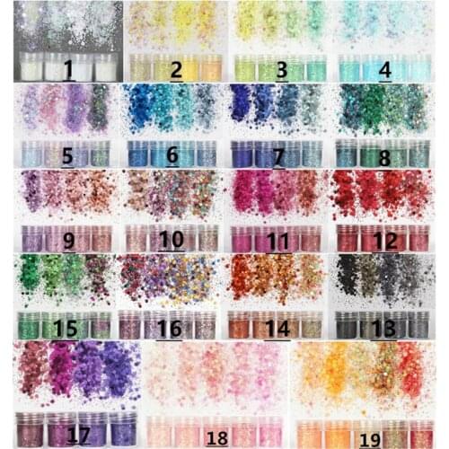4-5 Bottles Glitter Powders Stuff DIY Nail Art 1mm Bling Paillettes Handmade Resin Jewelry Craft Decoden Cosmetic Decor Sequins
