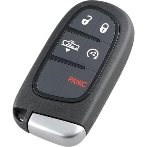 Keyless Entry Remote Control Car Key Fob Case for Dodge Jeep Ram 1500 2500 3500 2013-2017 Black 5 Buttons Replacement Car Key