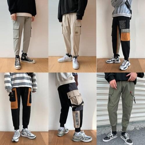 2021 Men Cargo Pants Casual Streetwear Harajuku Hip Hop Sweatpants Male Trousers Fashion Multi-pocket Jogger Men Harem Pants