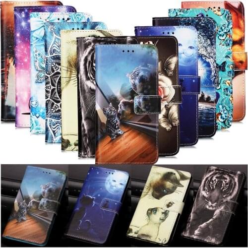 Cute Cat Animal Pattern Phone Case For Redmi 9 power 7A 8A 9A 9C 9T K20 Pro Note 9 8 7 Pro 8T 9S Holder Card Slots Flip Cover