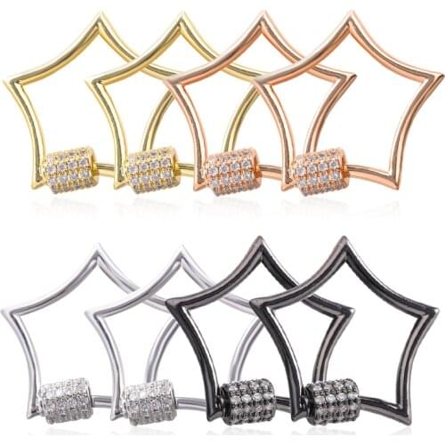 DIY Choker Necklaces Pendants Jewelry Clasps Lock Carabiner CZ Connector Clasp For Necklace Chains For Jewelry Making Supplies