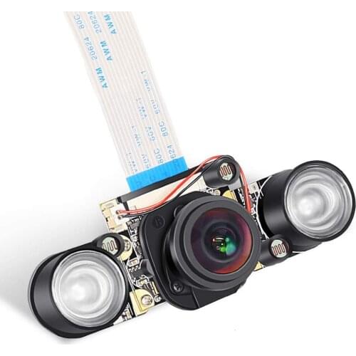 For Raspberry Pi 4 B Camera Wide Angle 175 Degree Night Vision Module 5MP OV5647 Video Webcam Built- in IR-Cut Automatically