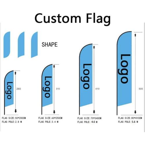 Custom Logo Flag 110G Knitted Polyester Promotional Usage Advertising Exhibition Event Flying Beach Colored Outdoor Feather