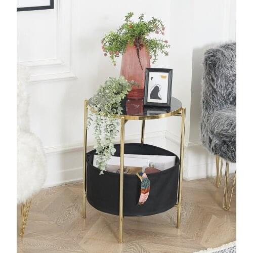 2 Layer Coffee Table Wide Bag Bookcase Flower Pot Metal Atlantic Sofa Side with Storage Shelf Frame Nightstand Small Desk Room