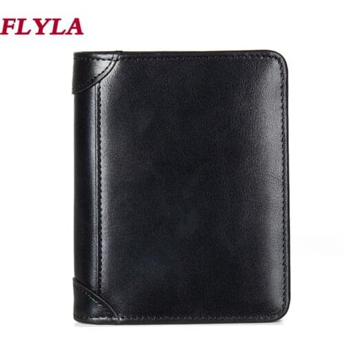 Mens Cowhide Wallet Ultra-thin RFID Protection Vertical Style 2021 New Card Bag Large Capacity Genuine Leather Wallet
