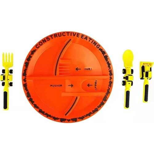 Innovative Childrens Car Tableware Bulldozer Excavator Shovel 3-piece Cutlery Kids Tableware Using Materials Tested For Safety