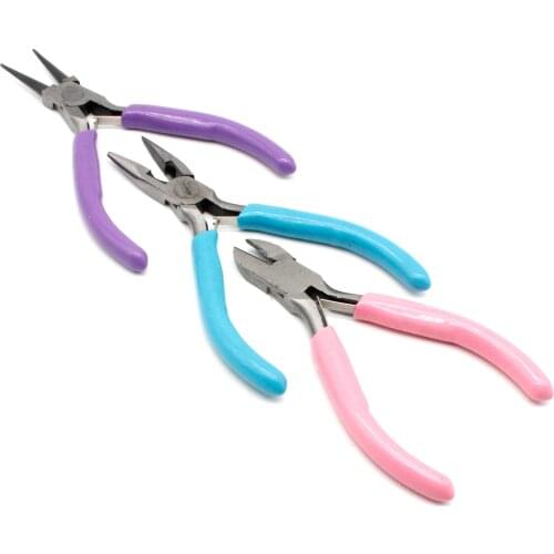 3PCS Mini Jewelry Plier Set Wire Cutter Jewerly Making Beading Wire Wapping Hobby Tools