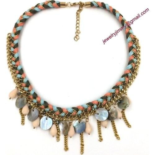 2016 New personalized handmade hawaiian jewelry wholesaler statement chokers Bib Necklaces