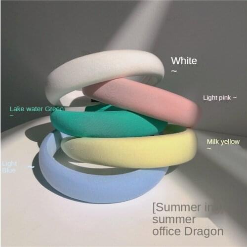 New Cream Color Headband INS Candy Color Sponge Increased Headband Girl Sweet Headband Hair Accessories
