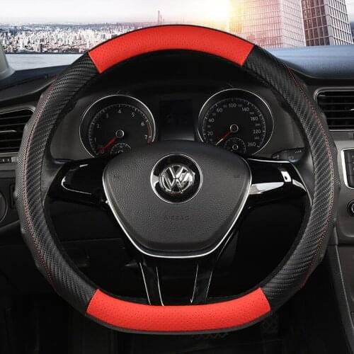New D Shape Steering Wheel Cover for VW Golf 7 Polo 2014-2019 Scirocco Jetta 6 2017-2019 Santana 2016-2018 Auto Accesorioss