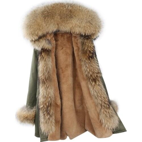 OFTBUY 2020 new long parka winter jacket women winter coat women fur coat real natural raccoon fur collar thick warm fur parkas