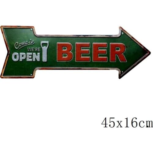 OPEN BEER Vintage Irregular painting Retro Metal Signs Picture for House Coffee Bar Wall Art Decor Retro Iron Painting YX-83