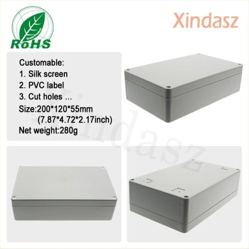 200*120*55mm plastic box enclosure electronic plastic waterproof enclosures, plastic box enclosure electronic shenzhen