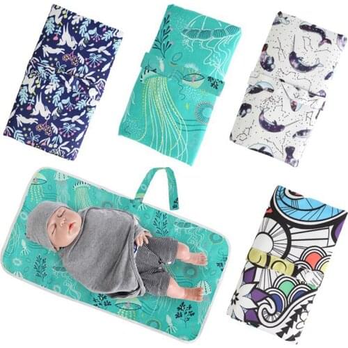 Fold-able Washable Portable Baby Diaper Changing Mat Cotton Waterproof Baby Mat Nappy Change Pad Baby Care Folding Diaper Bag