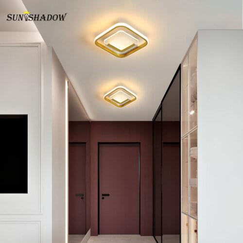 18W Indoor Modern Celing Light for Bedroom Living Room Dining Corridor Balcony Aisle lights Ceiling Lamp Black&Gold Led Ceiling