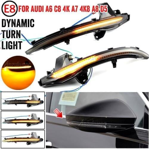 Dynamic Turn Signal Light LED Side Wing Rearview Mirror Indicator Blinker Light For Audi A6 C8 4A A7 4K A8 D5 4N 2018 2019