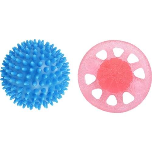 Top!-Spiky Massage Ball, 7.5cm (Sky Blue) & Squeeze and Flex Finger Extension Trainer Therapy Stress Ball Training