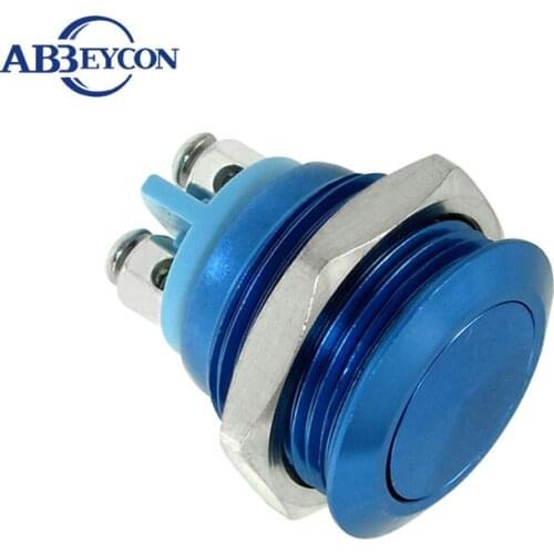 TY 1663 flat round head Momentary blue housing waterproof switch