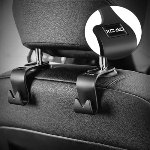 1pcs Car Headrest Hook Seat Back Hanger For Volvo XC60 XC90 Grocery Cloth Portable Multifunction Clips Multi-Purpose Hooks