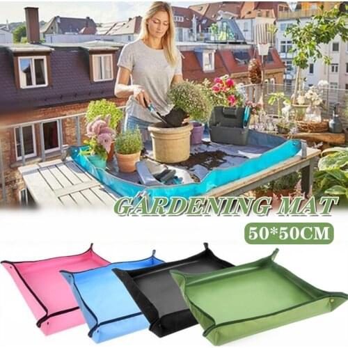 50x50cm Planting Mat Waterproof Flower Gardening Mats PE Gardening Potting Pad Reusable Gardening Tray Transplanting Cushion Pad