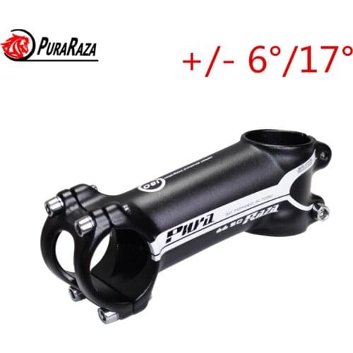 2019 New PURARAZA Biack alloy 6 degree 17 degree MTB Aluminum alloy stem mountain Bicycle Stem road bike stem handle 28.6-31.8MM