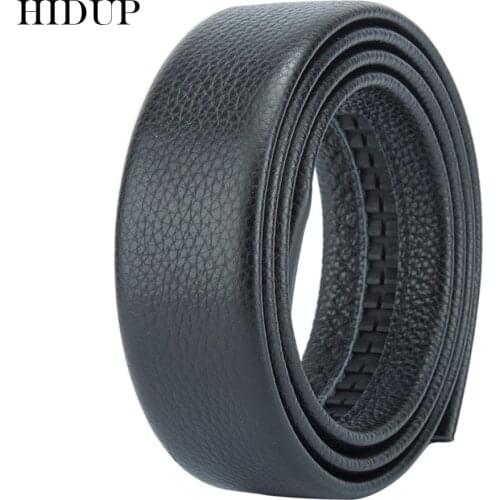 HIDUP Quality 100% Real Genuine Leather Automatic Model Soft Belts for Men Only Strap Belt 3.5cm Width Without Buckle LUWJ19