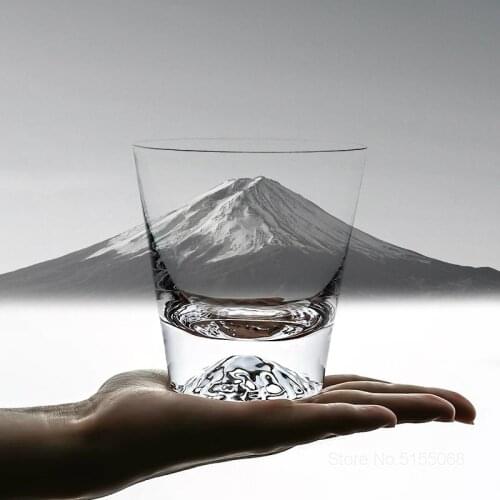 Japan Fujisan Snow Mountain Pure Crystal Whiskey Glass Mount Fuji Snowberg Ice Cake Rock Cup Whisky Wine Glassware Water Tumbler