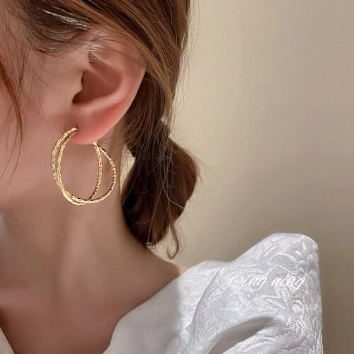 925 silver needle jewelry with exaggerated new round cross earring retro temperament earrings for women birthday wholesale