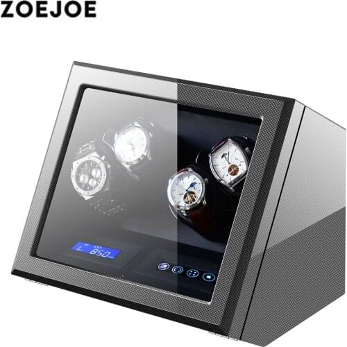 ZOEJOE Automatic Watch Box Watch Winder with Mabuchi Motor LCD Touch Screen Womens Watch Shaker 4-0