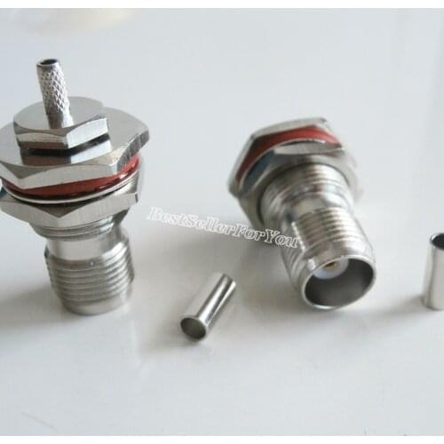 1Pcs Connector TNC Jack Female Nut Bulkhead O-ring Crimp RG174 RG316 RG178 LMR100 Cable RF Connector