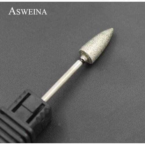 ASWEINA 1pcs Sharp Head Black Color Diamond Material Nail Art Drill Bits Electric Cutting Rotary Accessory Nail Polishing Tools