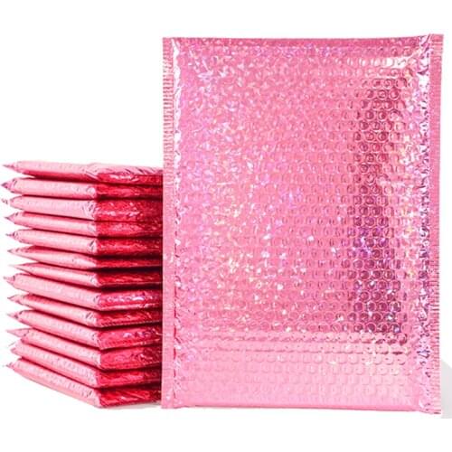 10PCS Rose Laser Poly bubble Mailer Envelopes Padded Mailing Bag Self Sealing